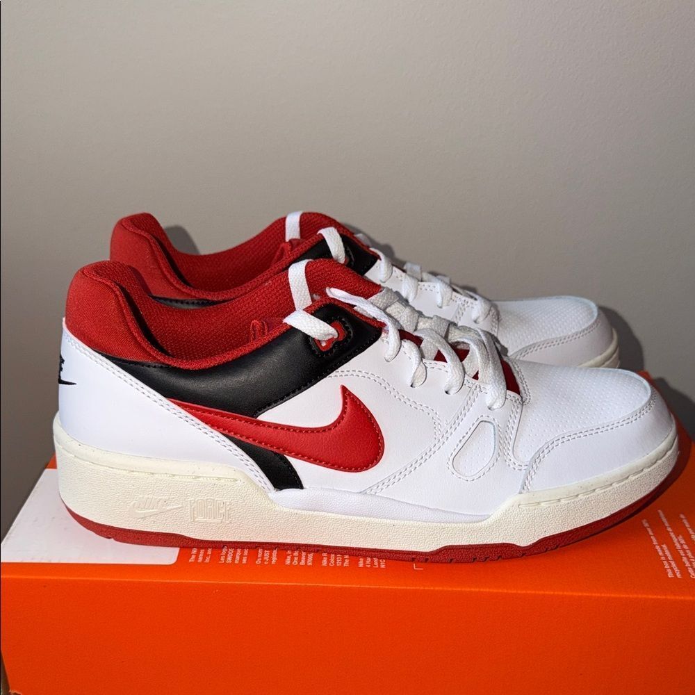 Nike Full Force Low White Red FB1362-102 Men’s Size 14